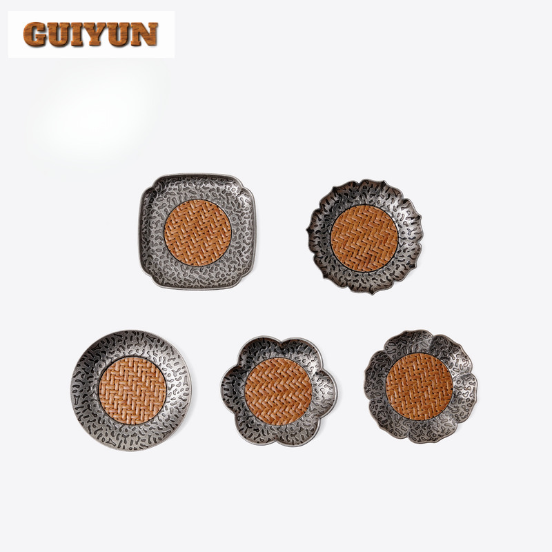 Coffee Tea Stand - 2pc/lot Alloy Rattan Mat Coasters Traditional