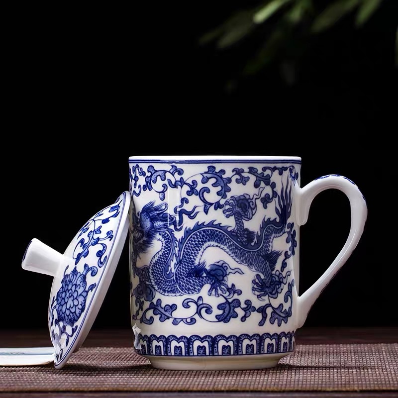 Jingdezhen Blue and White Porc - Coffee Tea Green avis et prix