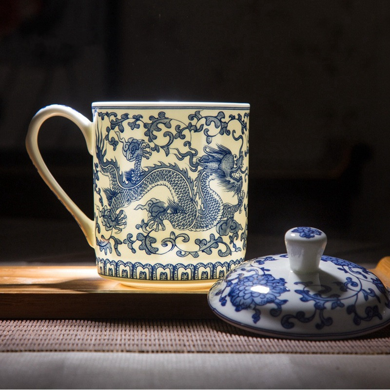 Jingdezhen Blue and White Porc - Coffee Tea Green avis et prix