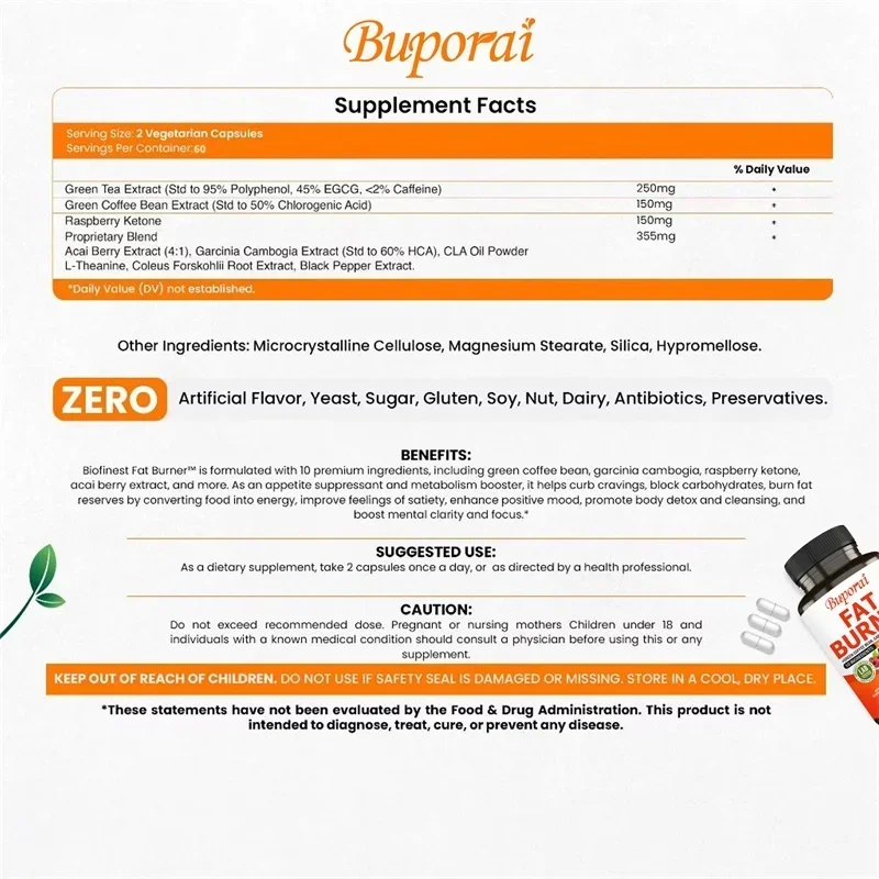 Fat Burner Capsules - Healthy  - Coffee Tea Green avis et prix