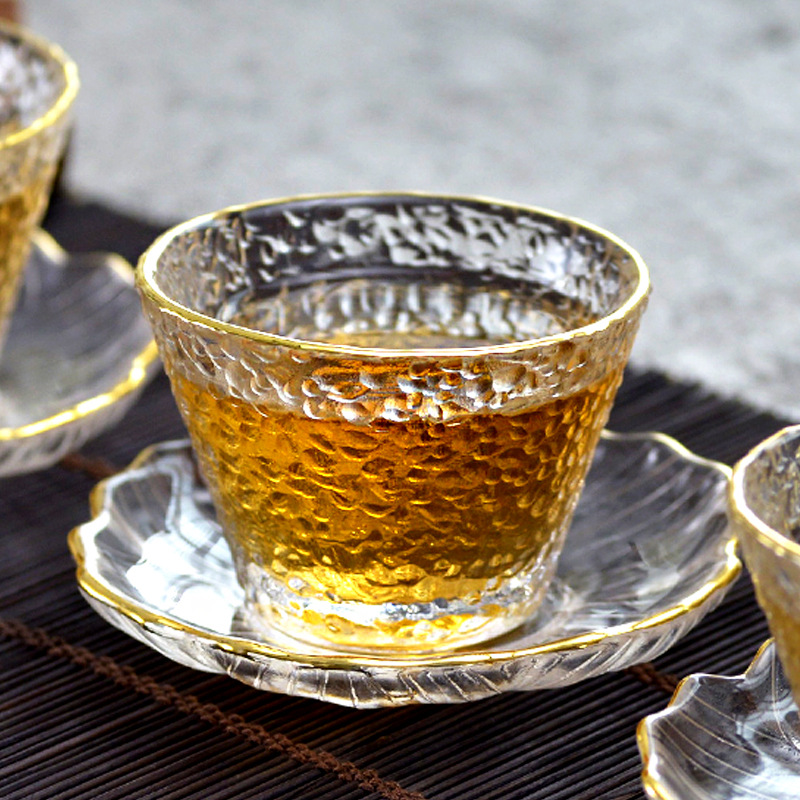 Gold Glass Tea Cup with Gold R - Coffee Tea Green avis et prix