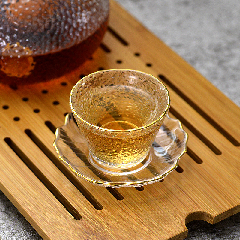 Gold Glass Tea Cup with Gold R - Coffee Tea Green avis et prix