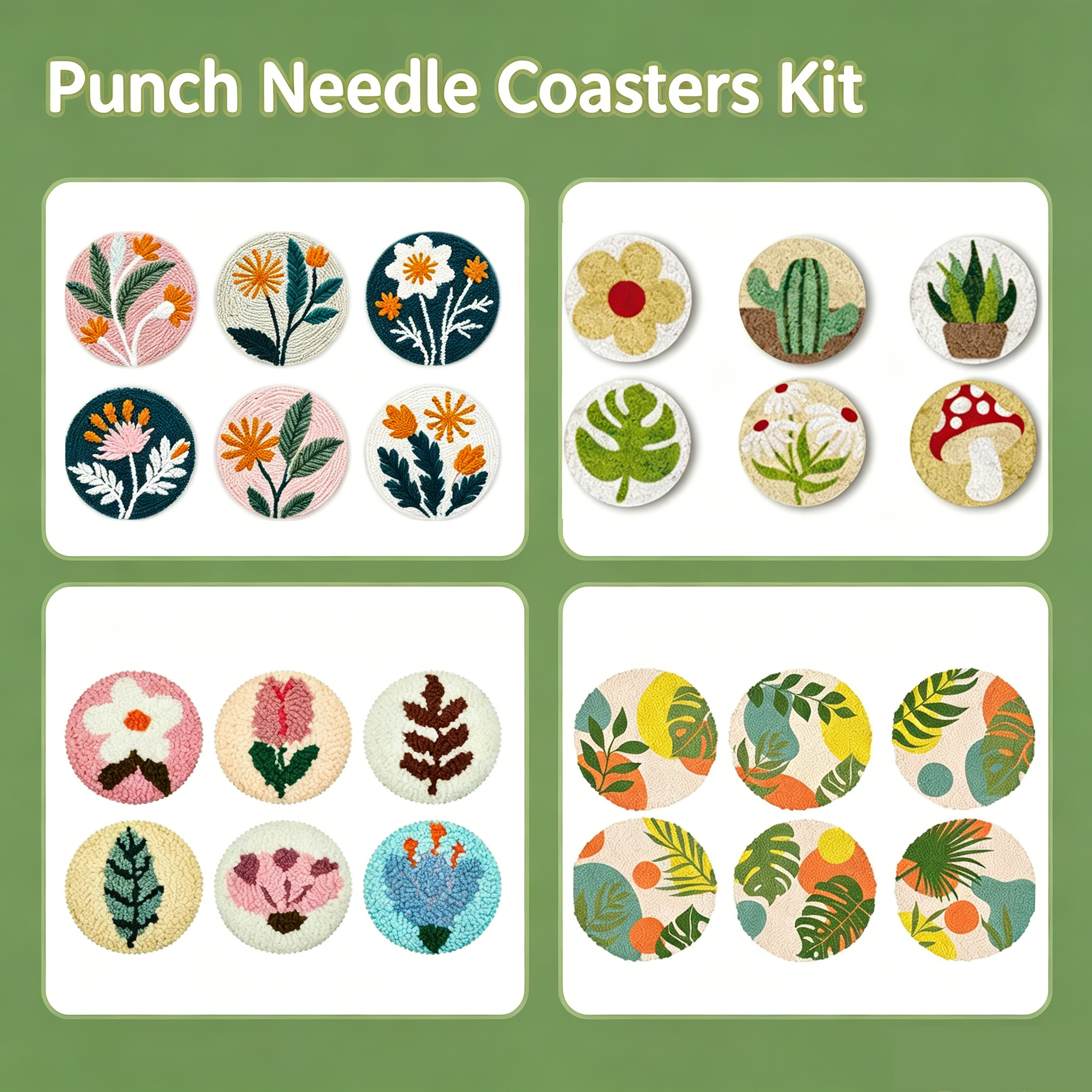 6 Pcs Flower Punch Needle Coas - Tea Coffee Set Up avis et prix