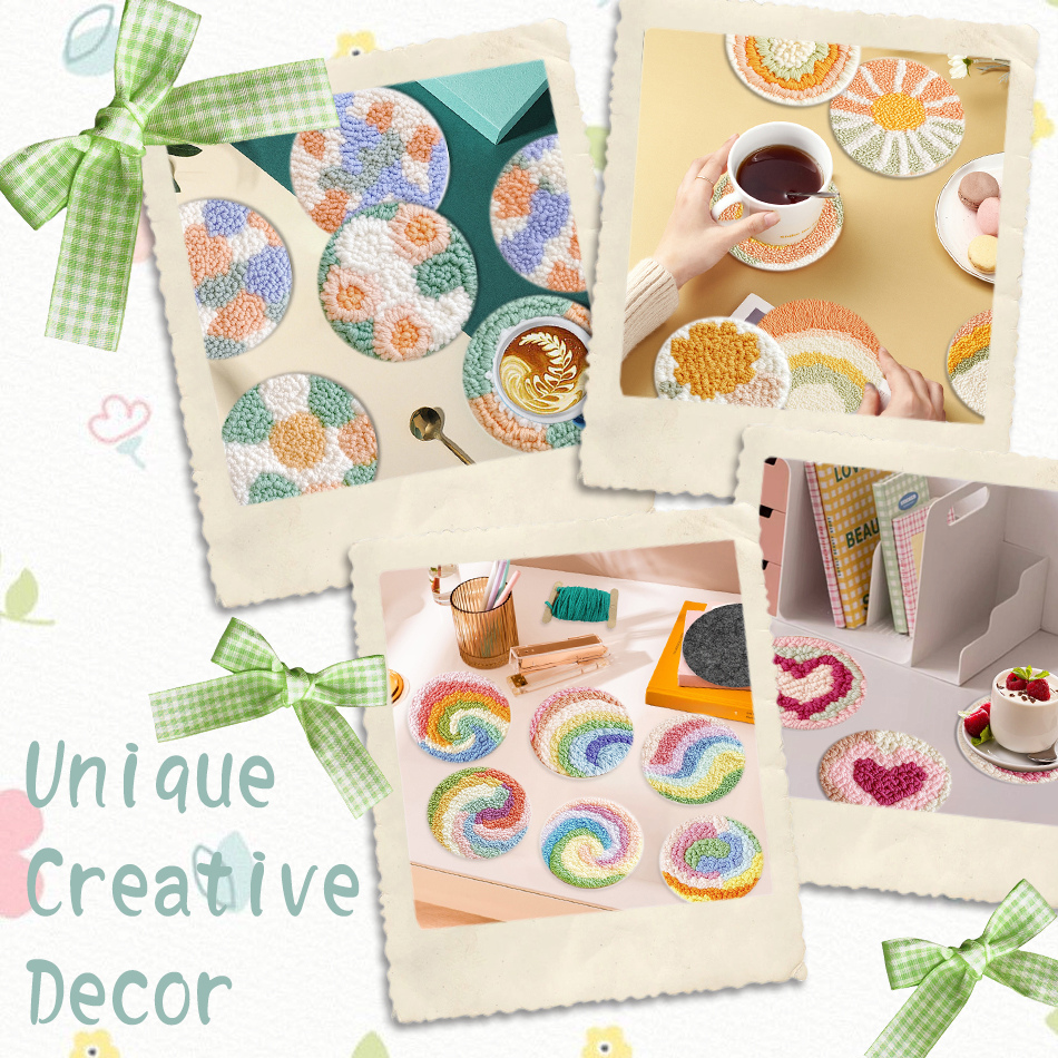 6 Pcs Flower Punch Needle Coas - Tea Coffee Set Up avis et prix