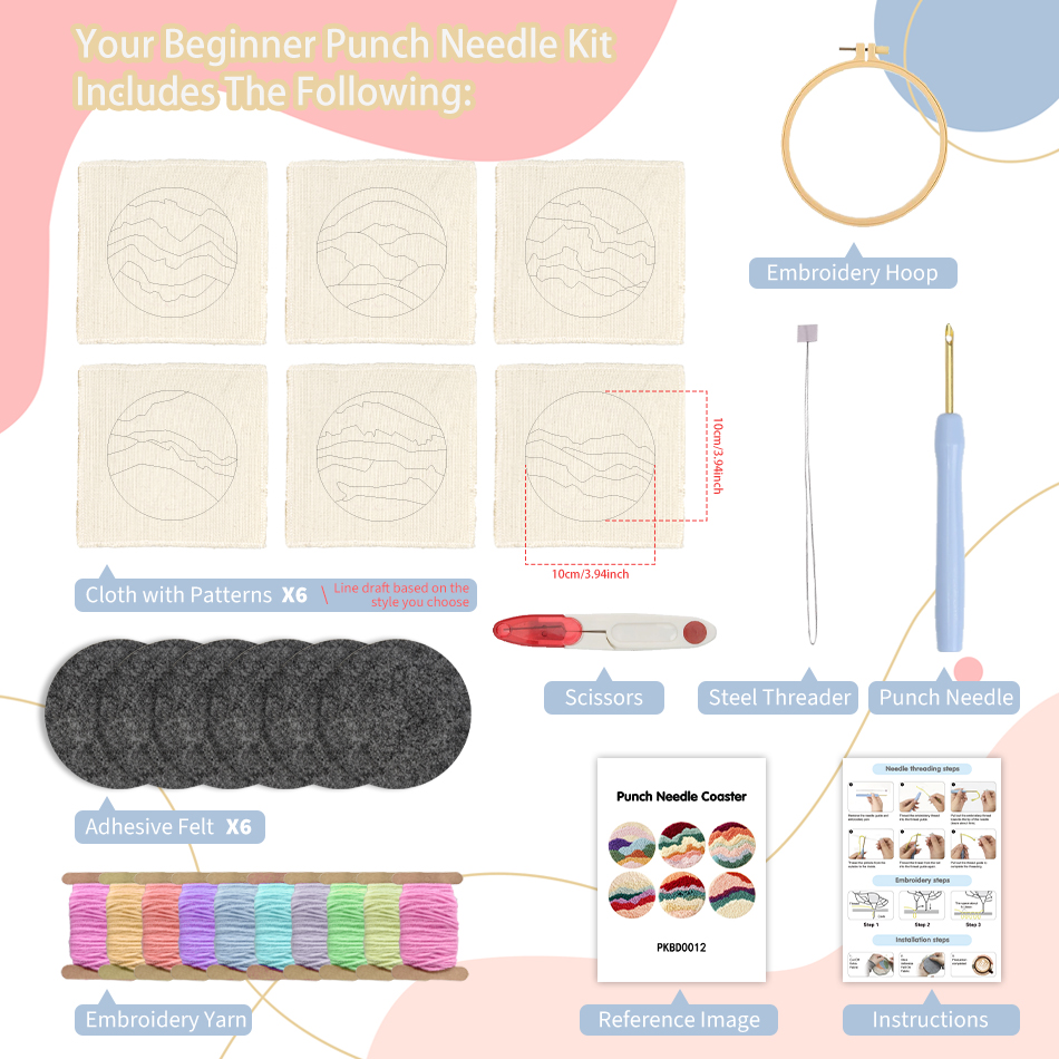 6 Pcs Flower Punch Needle Coas - Tea Coffee Set Up avis et prix