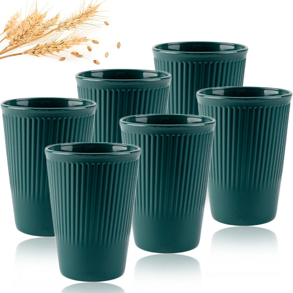 6Pcs Green Washable Wheat Stra - Coffee Tea Green avis et prix