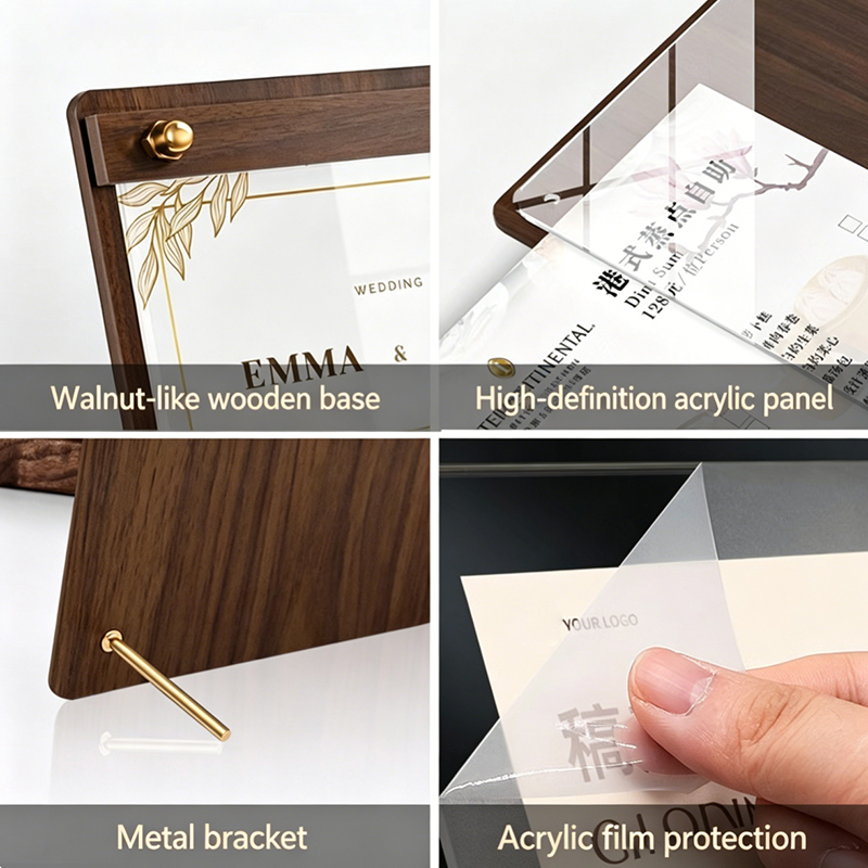 Custom A4/A5 Acrylic Wood Grai - Coffee Tea Stand avis et prix