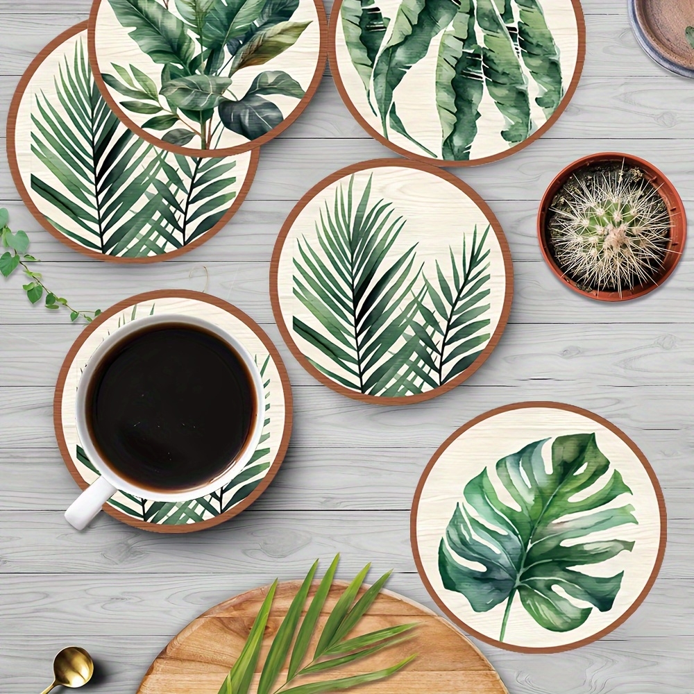 2D Flat 5pcs Tropical Plant gr - Coffee Tea Green avis et prix