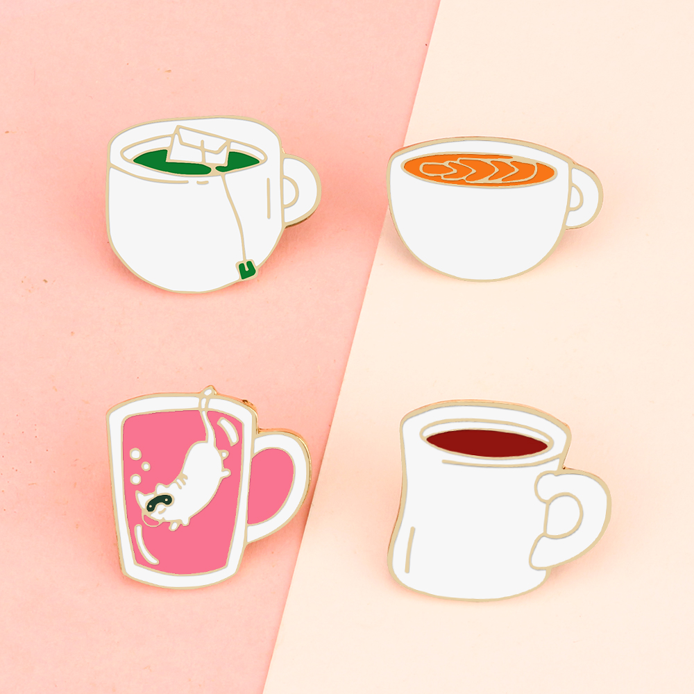 4 Style Drink Enamel Pins Crea - Coffee Tea Green avis et prix