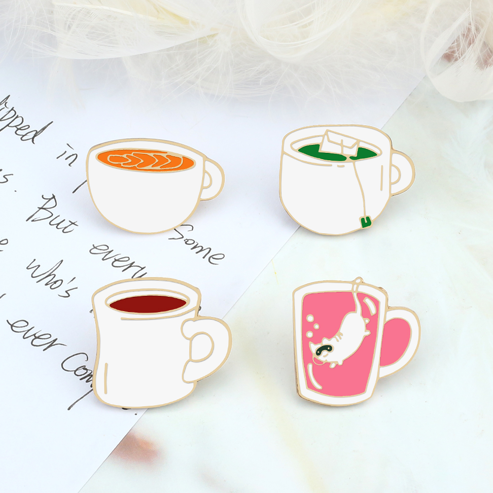 4 Style Drink Enamel Pins Crea - Coffee Tea Green avis et prix
