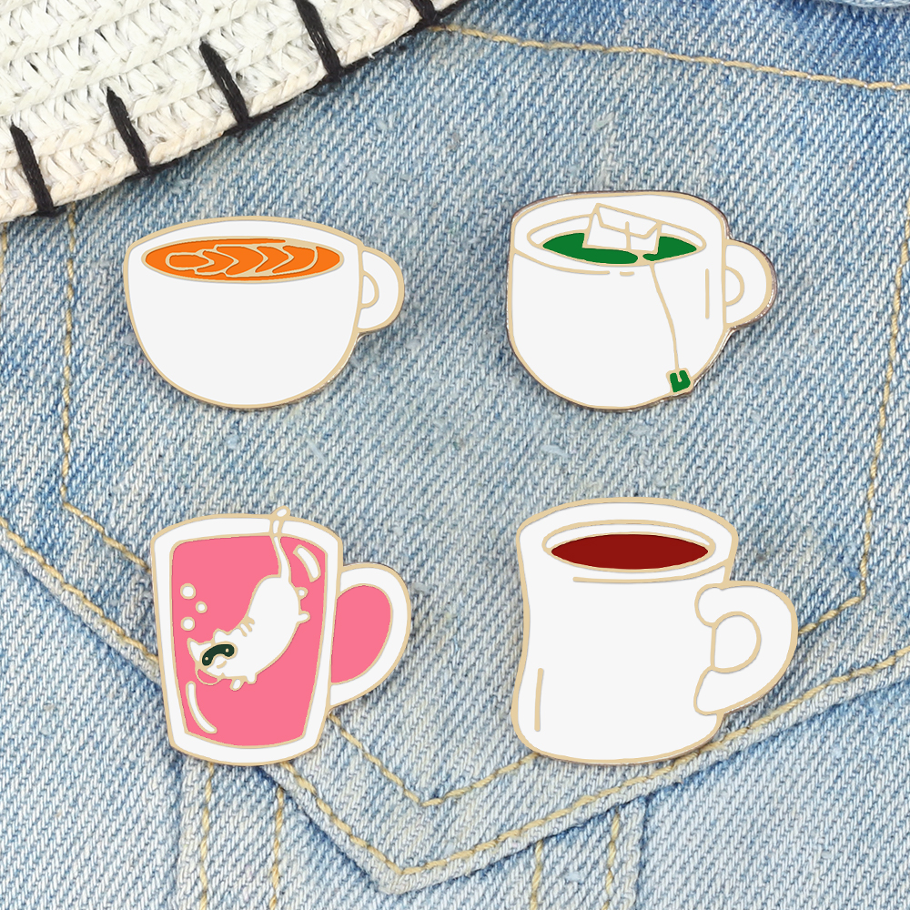 4 Style Drink Enamel Pins Crea - Coffee Tea Green avis et prix