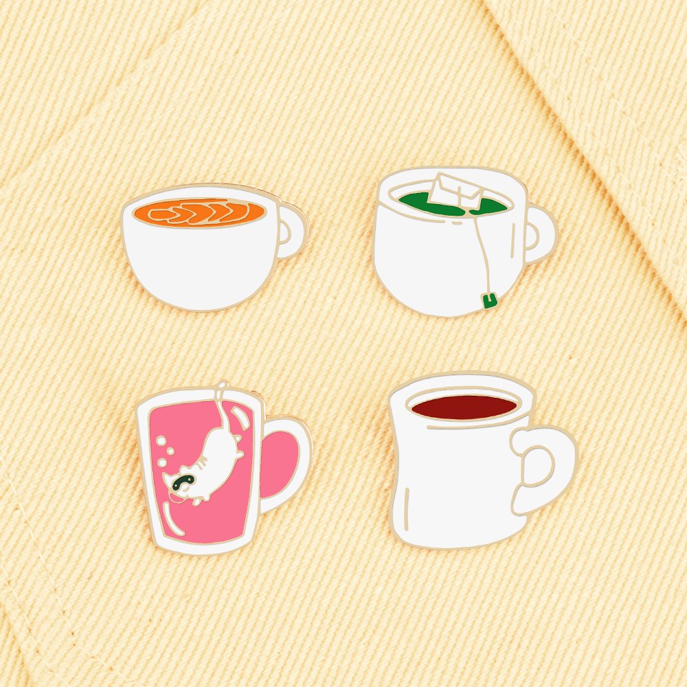 4 Style Drink Enamel Pins Crea - Coffee Tea Green avis et prix