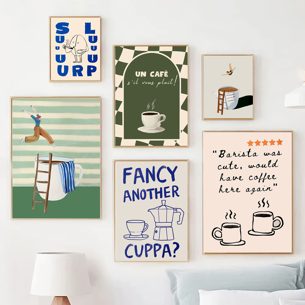 Funny Coffee Diver Art Poster  - Coffee And Tea Lyrics avis et prix