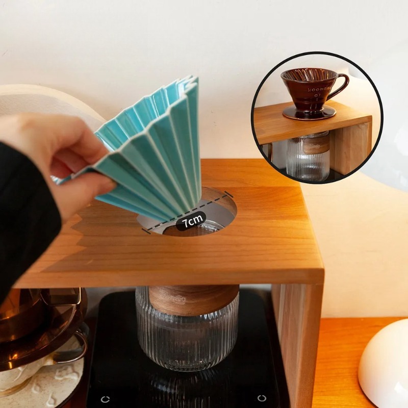 Solid Wood Coffee Drip Station - Tea Coffee Set Up avis et prix