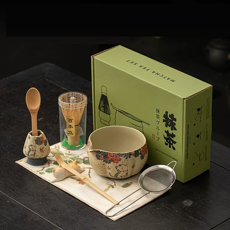 8PCS Japanese Flint red Matcha - Matcha Whisk Set avis et prix