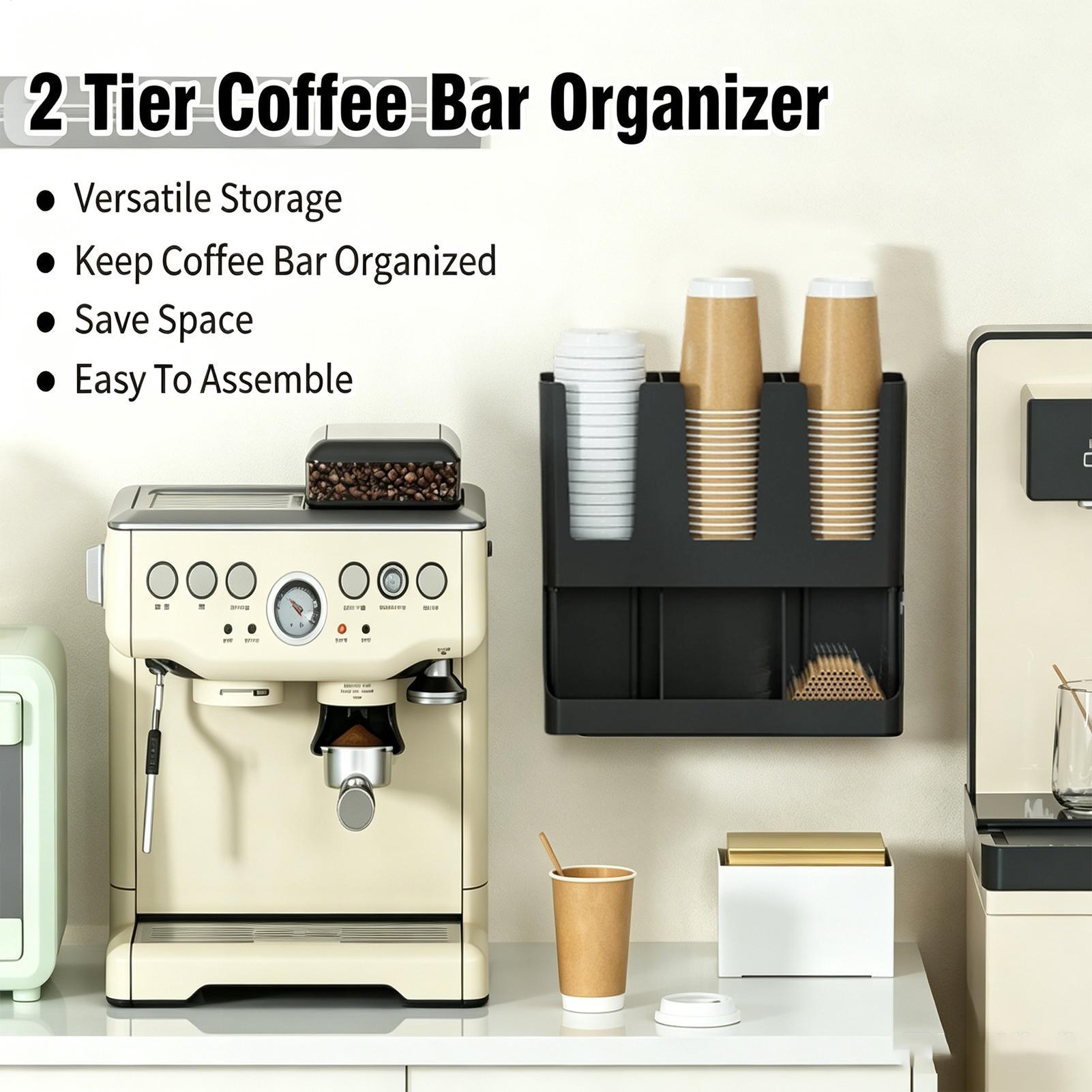 Coffee Bar Organizer 6-Compart - Tea Coffee Set Up avis et prix
