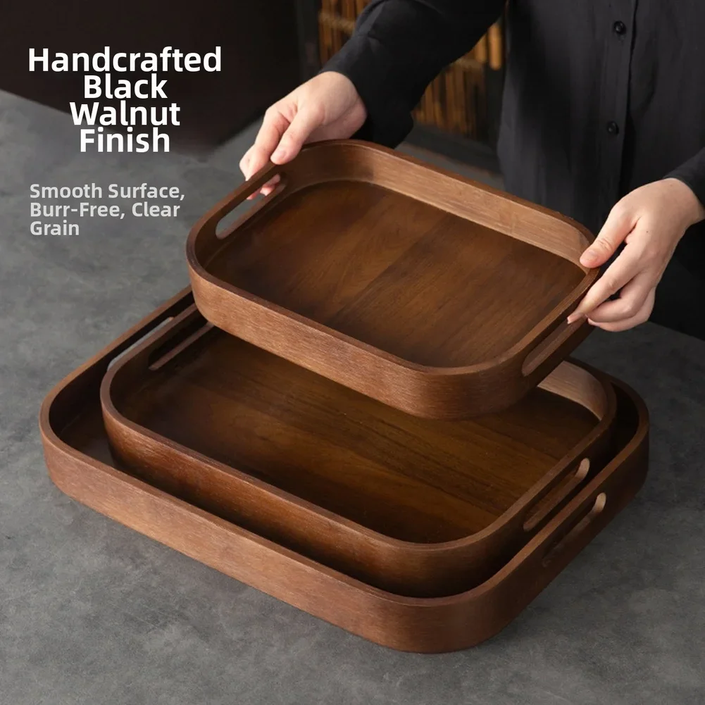 Wooden Tea Tray With Handles M - Coffee Tea Stand avis et prix